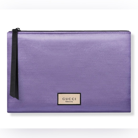 GUCCI Beauty Pouch, Cosmetic Bag Limited Edition. Purple Satin. - Picture 1 of 7